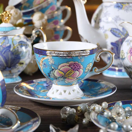 Elegant European Bone China Tea and Coffee Set for Luxurious Moments