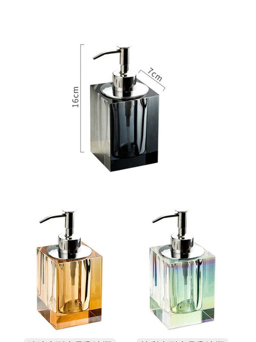 Sophisticated Square Hotel Glass Soap Dispenser with Polished Silver Pump for Contemporary Bathrooms