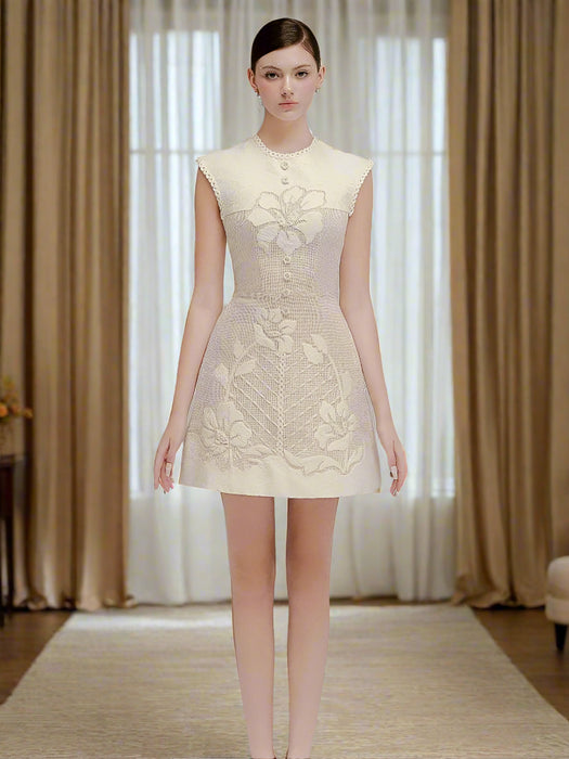 Lace Embroidered A-line Mini Dress for Women