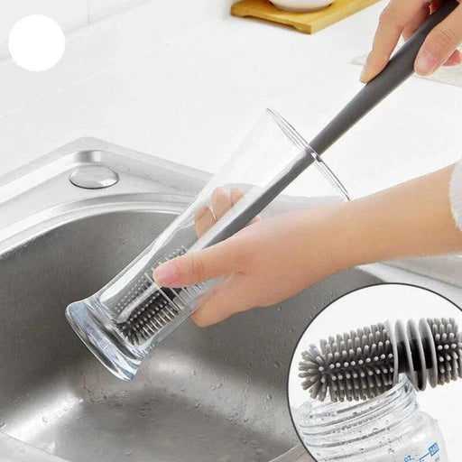 Silicone Cup Brush with Extended Handle - Premium Kitchen and Glassware Cleaner