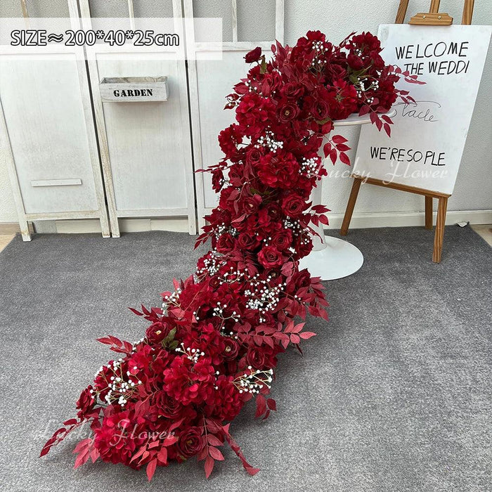 Luxury 2m Floral Table Runner for Weddings - Stunning Artificial Flower Decor and Arch Arrangement