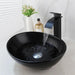 Artisan Hand-Painted Tempered Glass Sink Ensemble with Modern Chrome Faucet