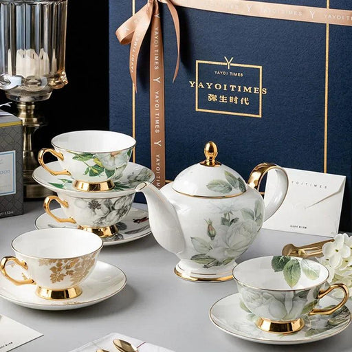 Luxurious Portable Tea and Coffee Set with Stylish Lazy Saucers