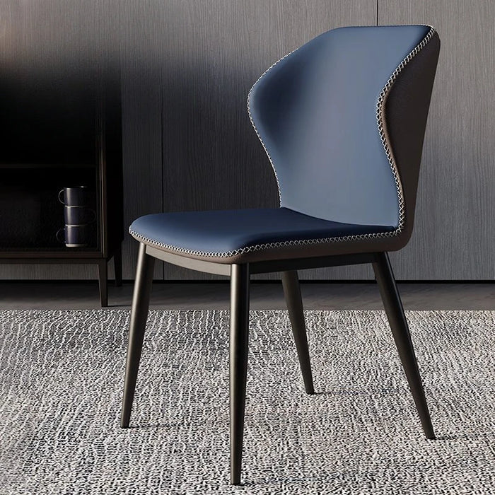 Nordic Luxury Genuine Leather Dining Chair with Contemporary Design