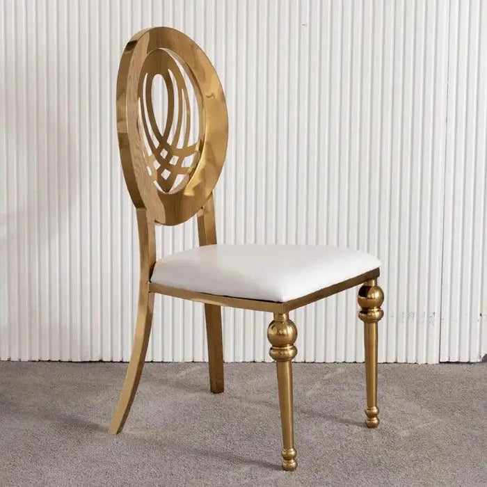 Elegant Gold-Plated Stainless Steel Dining Chair Set for Refined Dining Experiences