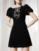 DEAT Elegant Puff Sleeve Bowknot Mini Dress - Slim Fit Evening Wear for Women - Summer 2024 Collection 35Z659