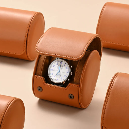 Luxurious PU Leather Watch Roll and Travel Pouch Set