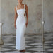 Elegant Silver Backless Maxi Gown - Chic Evening Event Wear