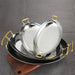 Sophisticated Dual Handle Stainless Steel Steak Plate for Gourmet Dining