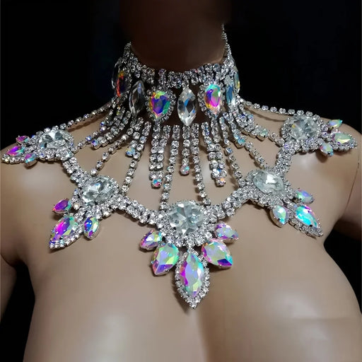 Sparkling AB Rhinestone Necklace for Women's Glamorous Fashion Statement