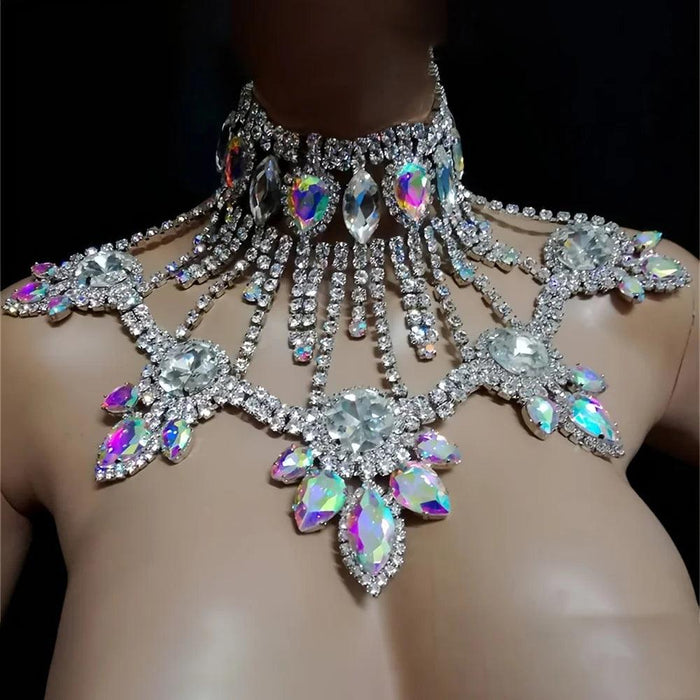 Radiant AB Rhinestone Statement Necklace - Elevate Your Glam Game