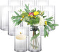 48-Piece Elegant Clear Glass Cylinder Vases Set for Home and Wedding Styling