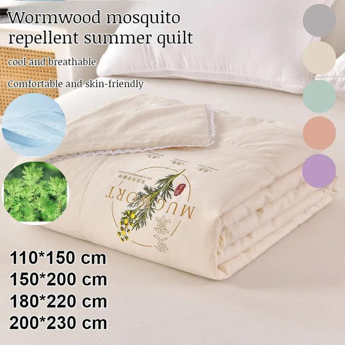 Wormwood Infused Lightweight Cotton Summer Quilt with Mosquito Protection