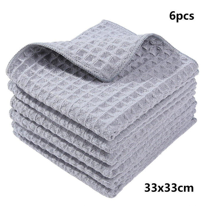 Homaxy Ultra-Soft 6-Pack Microfiber Cleaning Towels - Multi-Purpose Kitchen Essentials