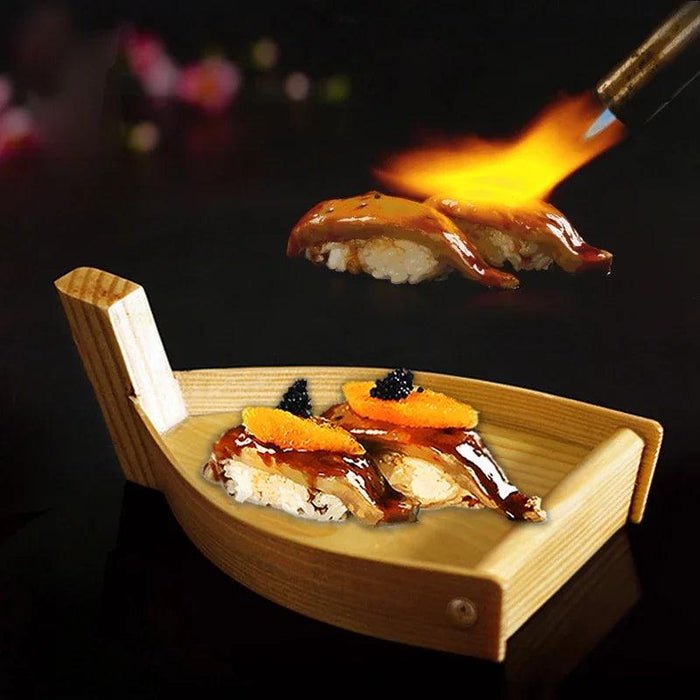 Chic Wooden Sushi Serving Tray - Artistic Dishware for Asian Culinary Experiences