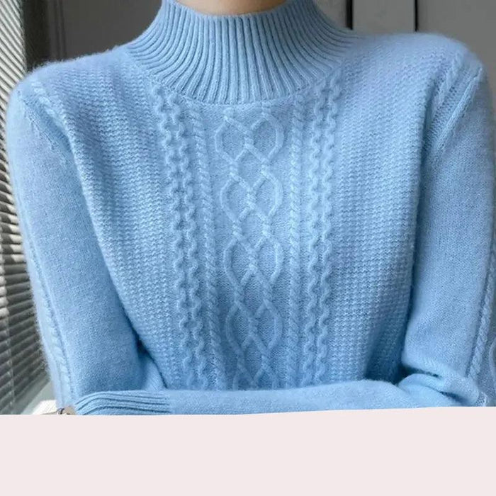 Luxurious Cashmere Plus Size Turtleneck Knit Sweater