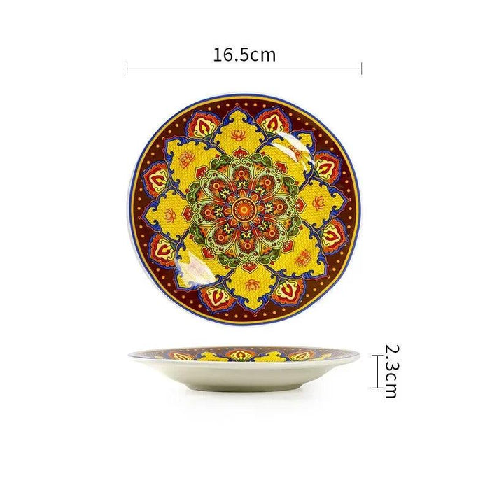 Hand-Painted 6.5-Inch European Ceramic Plates - Exquisite Salad and Fruit Dish for Home Dining