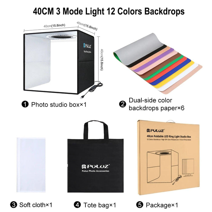 Portable Photography Softbox Studio Kit with Four Vibrant Backdrops