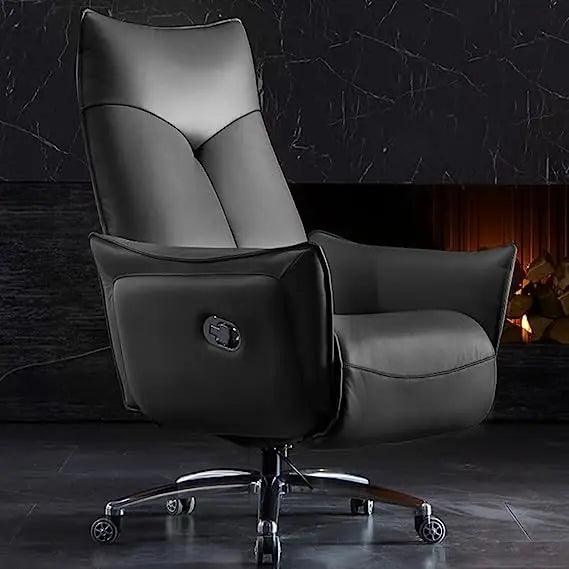 Luxury Cowhide Leather Dual Motor Executive Recliner Office Chair