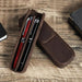 Elegant Genuine Leather Pen Organizer - Stylish Storage for Office and Travel