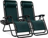 Luxury Zero Gravity Lounge Chairs Set with Accessories in Elegant Black