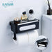 Rotating Double Roll Wall Mounted Tissue Paper Holder with Storage Organizer