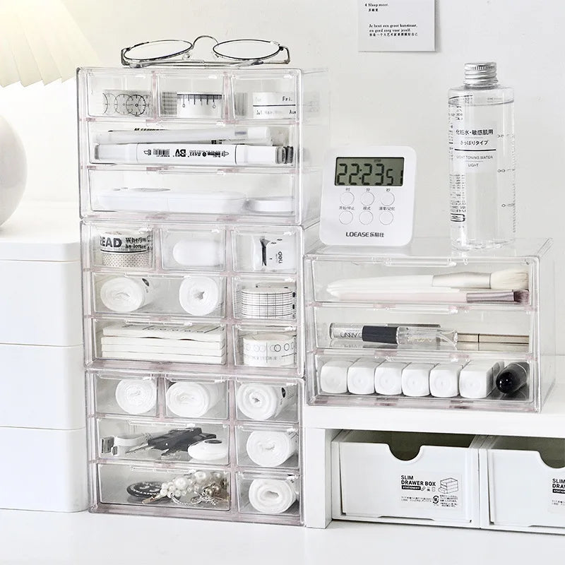 Elegant Clear Acrylic Desktop Organizer for Home and Office