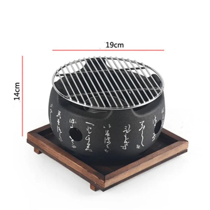 Portable Japanese & Korean Charcoal BBQ Grill Kit with Aluminium Alloy Stove: Your Ultimate Grilling Companion