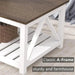 Farmhouse Style Coffee Table with Convenient Storage Shelf - Quick Assembly and Sturdy Build