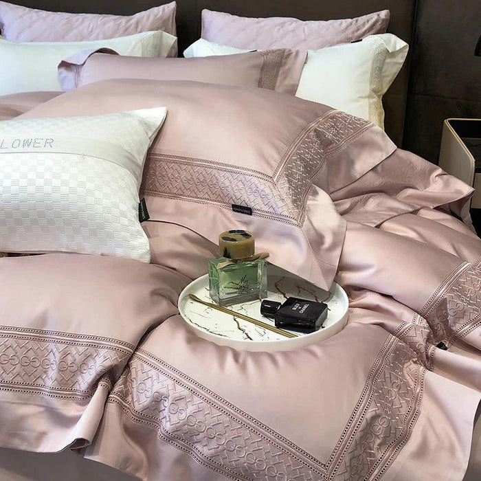 Opulent 1000TC Egyptian Cotton Embroidered Bedding Collection - King & Queen Sizes with Silken Soft Comfort