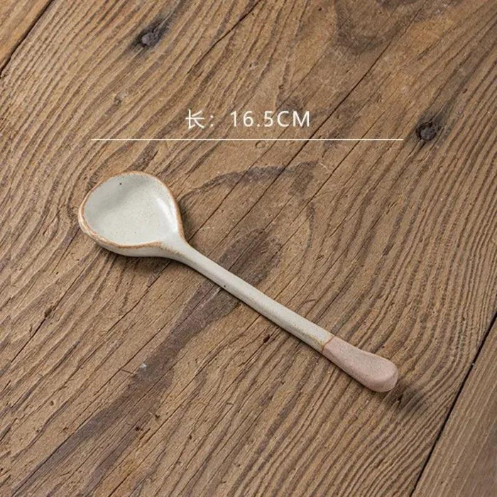 Sophisticated Long-Handled Japanese Ceramic Ladle - A Must-Have Dining Accessory