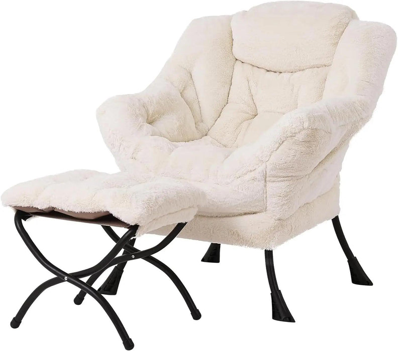 Elegant Lounge Chair Ensemble with Ottoman and Storage Compartment