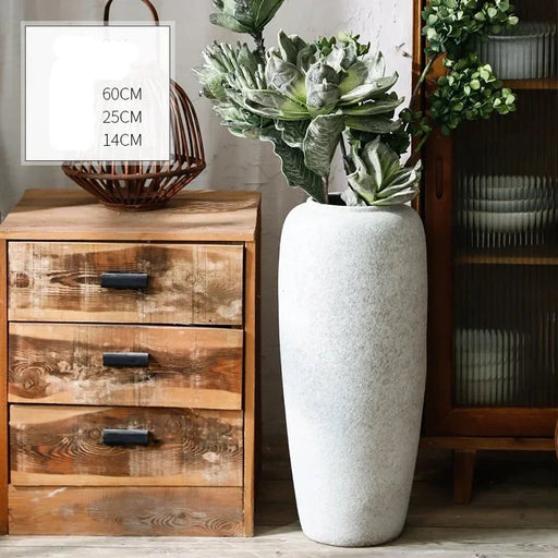 Nordic Ikebana Ceramic Vase Set with Hydroponics Grand Floor Decoration