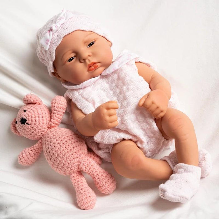 16-Inch Lifelike Reborn Baby Girl Doll - Realistic Full Vinyl Body with Outfit, Ideal for Gifts and Collectors