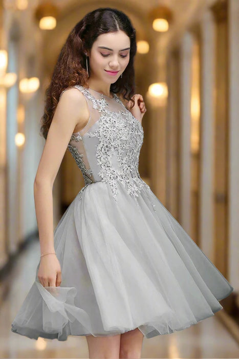 O Neck Tulle Evening Dress