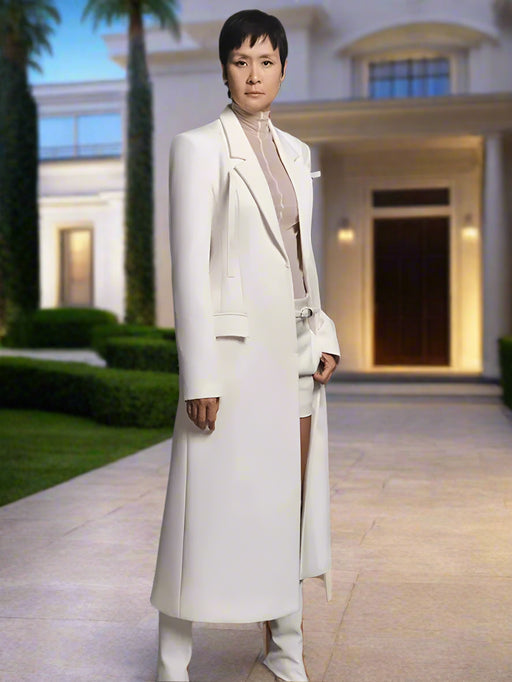 Tailored Suit Dress with Elegant Notched Collar and Structured Shoulders - High Waist