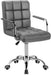 Sleek Adjustable Ribbed PU Leather Office Chair with Stylish Geometric Accents