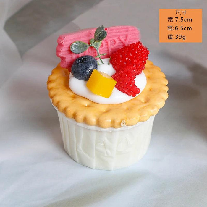 Realistic Artificial Fruit Cake Biscuit Model for Photography and Table Decor - 1PC Lifelike Fake Food Display Piece