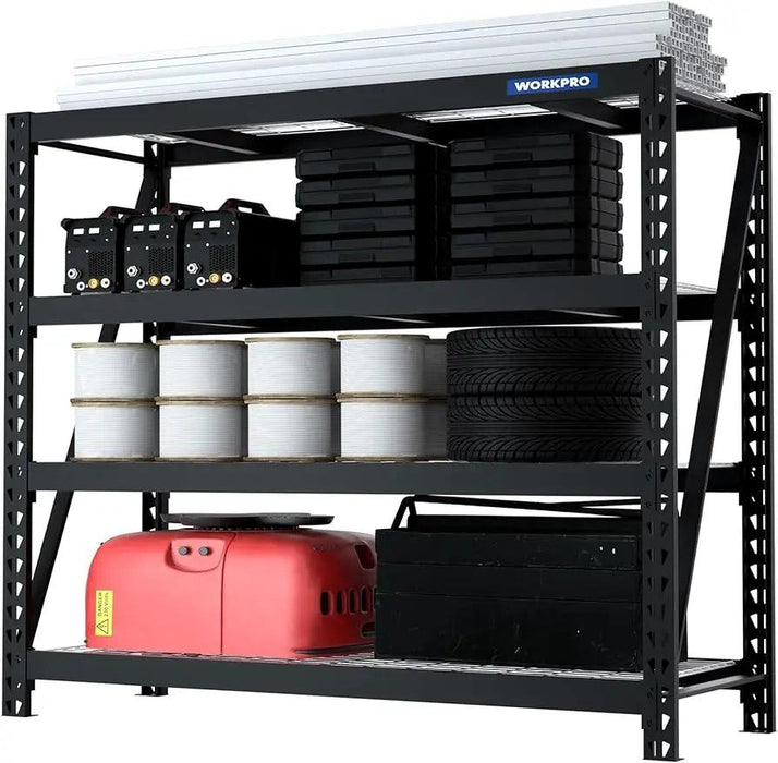 Heavy-Duty 4-Tier Metal Garage Storage Rack - 7200 lbs Load Capacity