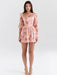 Floral Ruffled Puff Sleeve Backless Mini Dress for Women - Chic Party Clubwear