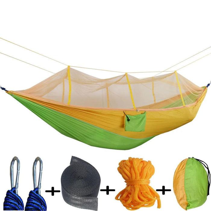 Outdoor Adventure Hammock with Insect Protection - Lightweight Portable Hanging Bed for Camping Comfort