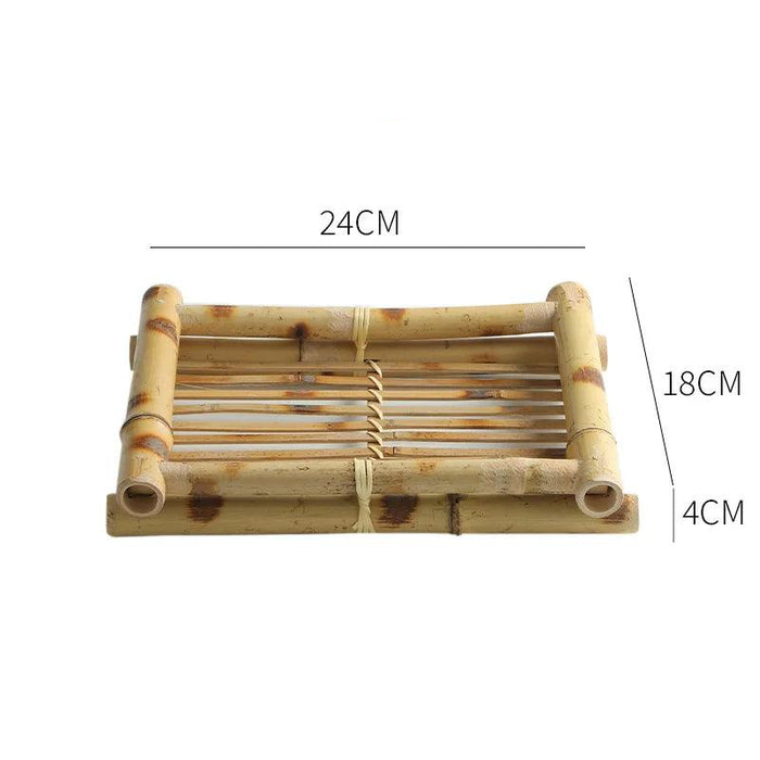 Southeast Asian Handcrafted Bamboo Dessert Plate - Eco-Friendly Serving Tray for Snacks and Hot Pot