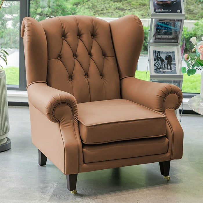 Elegant Leather Wingback Chair for Modern Living Areas