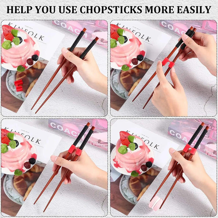 Set of 5 Easy-to-Use Reusable Chopstick Training Helpers - Perfect for Mastering Dining Skills