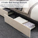 Chic Velvet Storage Bed with Adjustable Headboard and Spacious Drawers