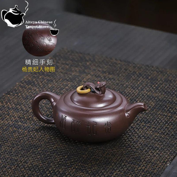 Handcrafted Yixing Stone Red Jade Teapot - 330ml for Traditional Kung Fu Tea Ceremony