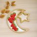 Elegant Wooden Eid Serving Tray with Star and Moon Design - Perfect for Festive Home Decor and Gifting