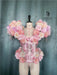 Dazzling Retro Floral Tassel Suit with Diamond Accents for Unforgettable Performances