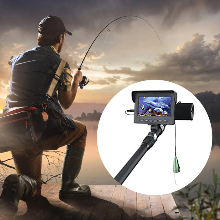 4.3-Inch HD Color Underwater Fishing Camera with 15m Cable and Night Vision LED Lights for Ultimate Exploration