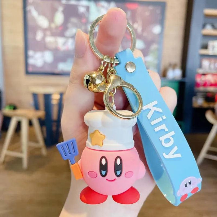 Cute Pink Kirby Keychain with Waddle Dee Doo Design - Perfect Gift for Kids and Anime Fans